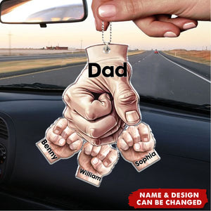 Gift For Father And Kids Ornament - Personalized Acrylic Car Ornament