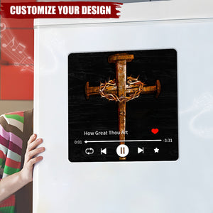 1 Cross 3 Nails Easter Christian Cross Personalized Music Fridge Magnet