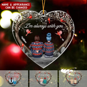 Always With You Cardinal Blossom Tree Family Memorial Keepsake Sympathy Remembrance Gift Heart Shaped Personalized Acrylic Ornament