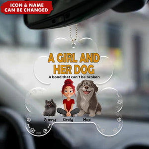A Girl & Her Dogs Has Unbreakable Bond - Personalized Ornament - Gift For Pet Owners