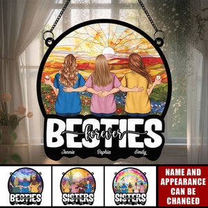 Sister Forever - Personalized Window Hanging Suncatcher Ornament