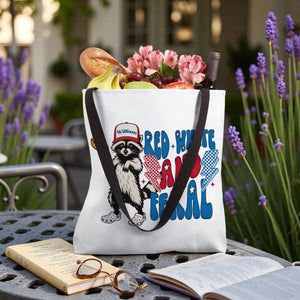 4th Of July Funny Feral USA Hotdog Raccoon Personalized Tote Bag