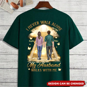 His Wings Guide My Steps - Memorial Personalized Custom Unisex T-shirt- Sympathy Gift For Family Members