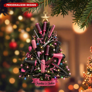 My Salon, Personalized Custom Acrylic Ornament, Gift For Hairdressers