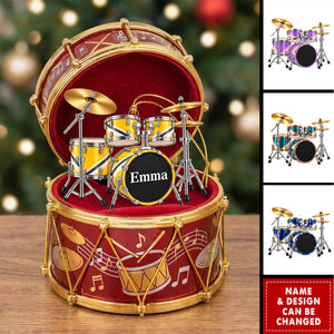 Personalized Drum Set Acrylic Ornament - Gift For Drummers & Music Lovers