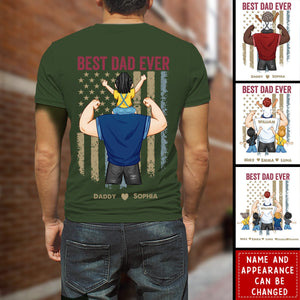 Proud As The Best Dad Ever - Personalized Back Printed Shirt