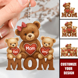 Gift For Mom - Mama Bear Personalized Acrylic Keychain