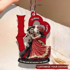 Personalized Gifts For Skull Couple Keychain