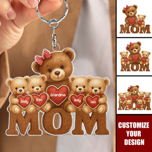 Gift For Mom - Mama Bear Personalized Acrylic Keychain