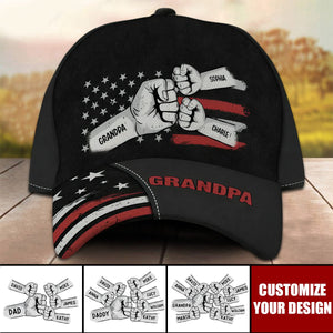Dad Grandpa Fist Bump Nation Flag Personalized Classic Cap