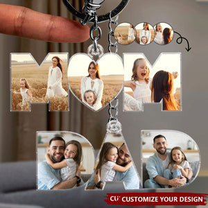 Custom Photo Dad, Mom Drive Safe - Personalized Photo Keychain
