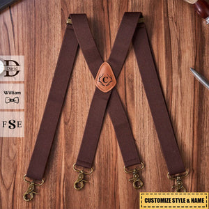 Personalized Monogrammed Leather Suspenders For Unique & Love