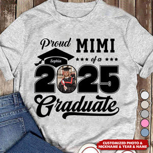 Proud Family Graduate Pictureand Photo Class Of 2025 Senior Personalized Graduation T-Shirt