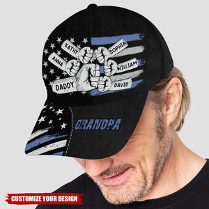 Dad Grandpa Fist Bump Nation Flag Personalized Classic Cap