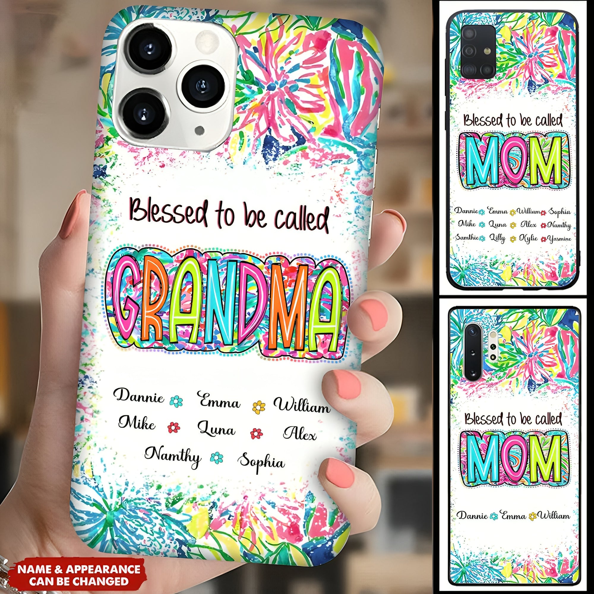 Grandma Nana Gigi Scribble Doodle Grandkids Personalized Phone Case