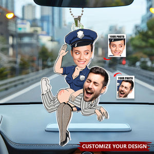 Funny Photo Couples Personalized Car Ornament
