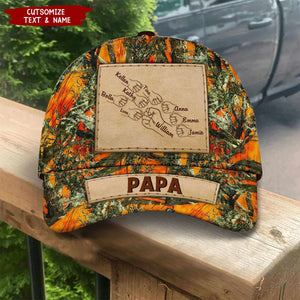 Outline Fist Bump Daddy Grandpa Personalized Cap, Father's Day Gift