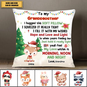 When You're Feeling Low, Just Hold It - Personalized Animals Square Pillow, Christmas Gift, Gift For Kid