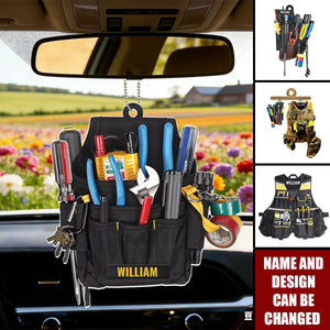 Electrician Tool Bag - Personalized Acrylic Car Ornament