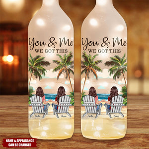 You & Me We Got This - Personalized Couple Bottle Lamp
