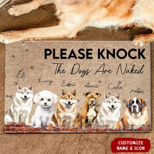 The Dogs Are Naked - Personalized Doormat