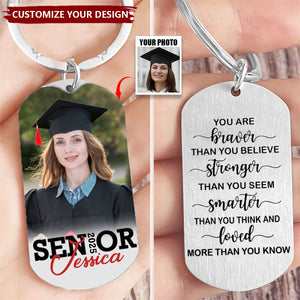 You’re Braver Than You Believe - Personalized Stainless Steel Photo Keychain