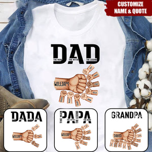 Papa The Man The Myth The Legend, Personalized T-shirt, Gift For Dad, Grandpa