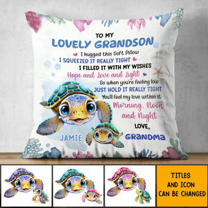 Just Hold It Really Tight Personalized Pillow, Gift For Granddaughter Grandson Daughter Son