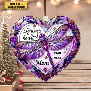 Forever In My Heart Memorial Dragonfly Personalized Acrylic Ornament
