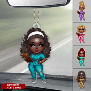 Black Nurse Personalized Acrylic Ornament