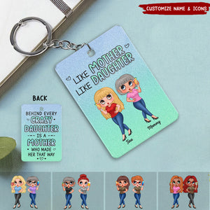 Green & Blue Like Mother Like Daughter Pretty Sassy Personalized Acrylic Keychain