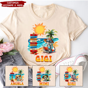 Summer Beach Grandma Mom Personalized T-shirt