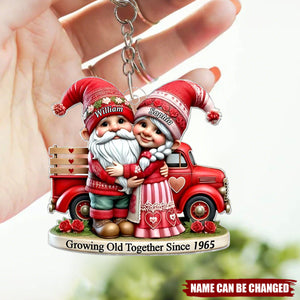 3D Effect Dwarves Old Couple And Truck Personalized Acrylic Keychain