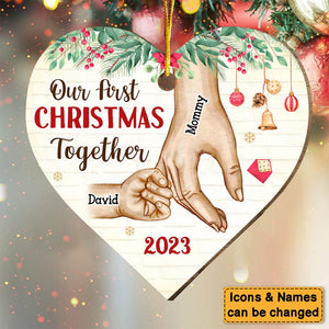 First Christmas Together For Single Parent Heart Ornament