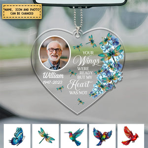 Your Wings Were Ready - Personalized Photo Car Ornament
