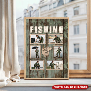 Custom Fishing Photo Collage Canvas, Best Gifts For Fisherman