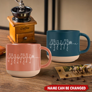 Cute Cats - Personalized Pottery Mug, Gift for Cat Mom/Cat Dad, Cat Lover's Gift