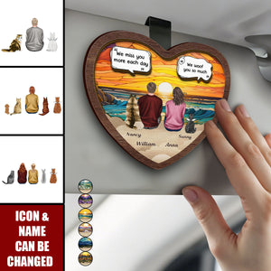 I Miss You Memorial Dog Cat - Personalized Custom Shaped Car Visor Clip