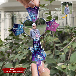 We Have You In Our Hearts - Personalized Photo Garden Stake