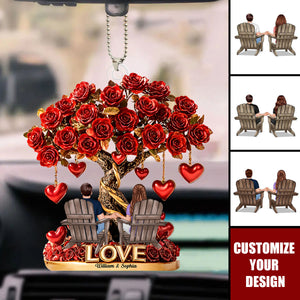 Tree Of Love - Personalized Couple Car Ornament