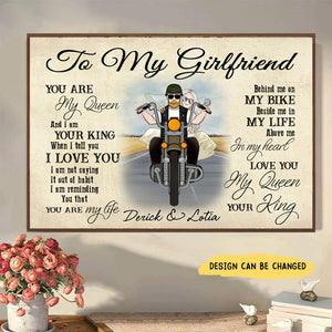 Personalized Canvas, Old Motorcycle Couple, Happy Wedding Anniversary, Gift for Her, Gift for Bikers, Couple