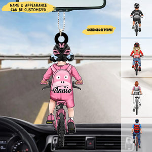 Biking All The Way - Personalized Acrylic Ornament, Gift For Biking Lovers