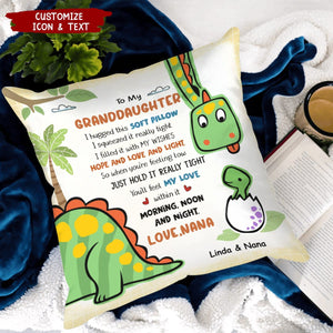 Dinosaur Hug this Pillow Personalized Pillow, Gift for Grandson