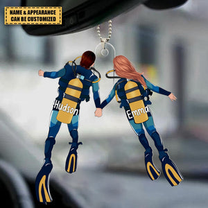 Dive Buddies For Life Personalized Acrylic Ornament, Gift For Scuba Diving Lovers Couples