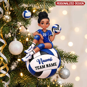 Proud Volleyball Player Slay Girl - Personalized Acrylic Ornament - Christmas Gift