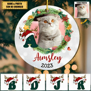 Personalized Pet Christmas Circle Ornament