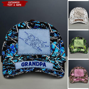 Outline Fist Bump Daddy Grandpa Personalized Cap, Father's Day Gift