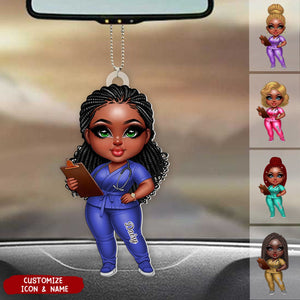 Black Nurse Personalized Acrylic Ornament