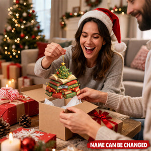 Custom Bookish Book Tree Christmas Ornament For Book Lovers, Bibliophiles