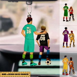 Personalized Soccer Car Ornament, Soccer Gift, Gifts For Soccer Players, Sport Gifts For Son, Soccer Lover Gifts With Custom Name, Number, Appearance & Landscape